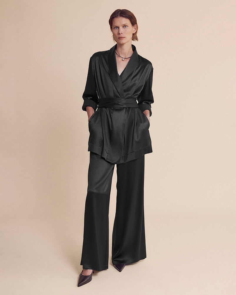Srishti Women's Loose Fit Cotton Palazzo Pants (Black Colour, Free Size)