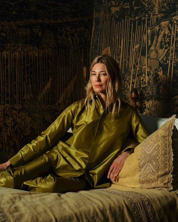 pea green taffeta