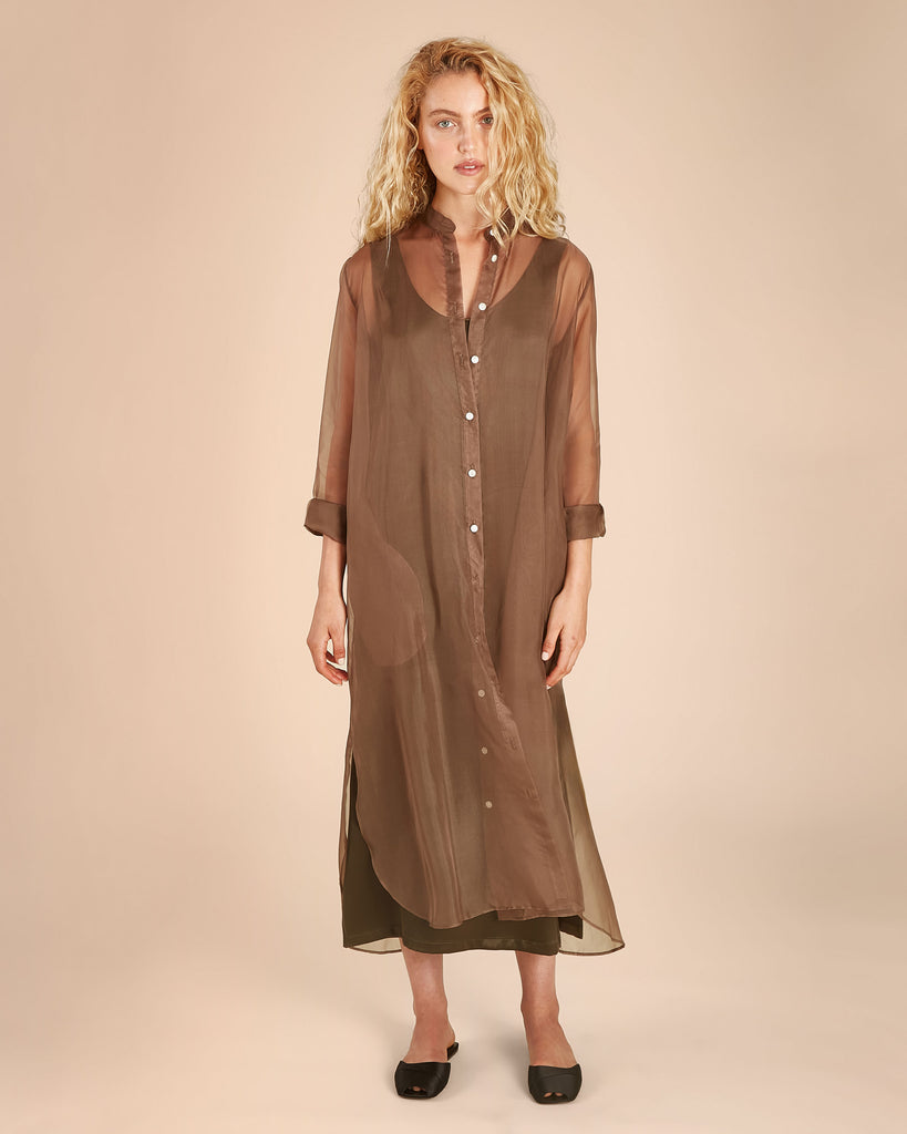sheer shirt dress Organza Shirtdress– Rose Room